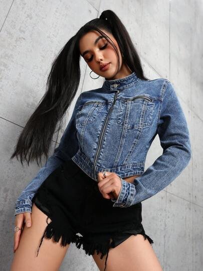 Women Denim Jackets & Coats Petite S (sz2409261142033573)