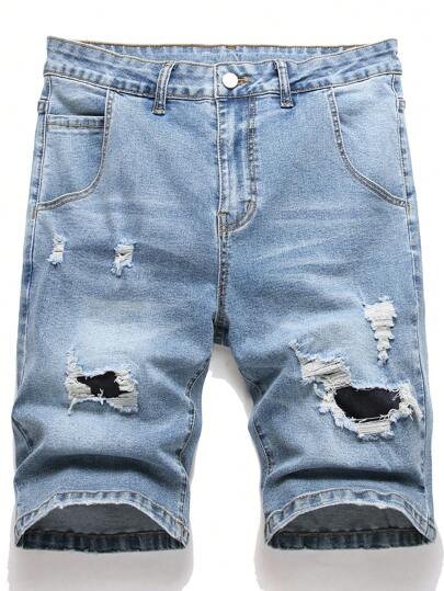 Men Denim Shorts S (sm2410218981882330)