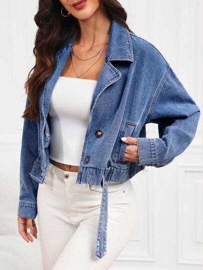 Women Denim Jackets & Coats L (sz25021473822322921)